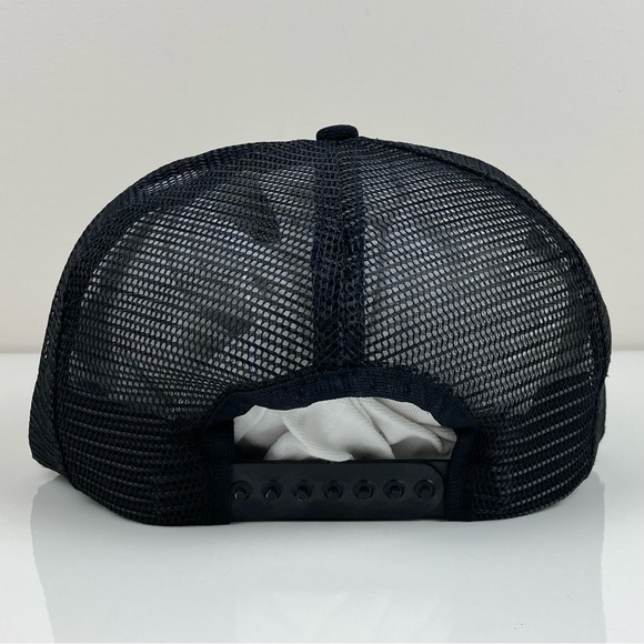 Vintage NRA Black & Gold Embroidered Logo Mesh Trucker Snapback Hat USA 90’s - Picture 4 of 8